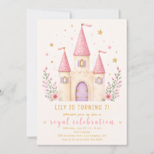 Elegante Pastel Meisje Verjaardagsuitnodiging Kaart