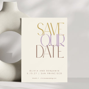 Elegante Pastel Midden Jaren 50 Moderne Typografie Save The Date