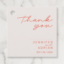 Elegante Pastel Minimal Bedankt Trouwkaart Bedankjes Labels