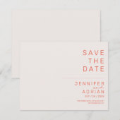 Elegante Pastel Minimalistische Horizontale Save T (Voorkant / Achterkant)