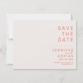 Elegante Pastel Minimalistische Horizontale Save T