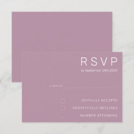 Elegante Pastel Minimalistische Paarse Moderne Tro Kaart