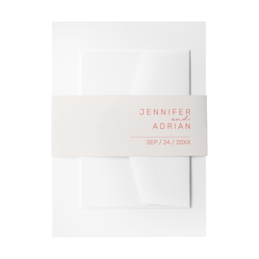 Elegante Pastel Minimalistische Witte en Rode ﻿Mod Uitnodigingen Wikkel (Voorkant Voorbeeld)