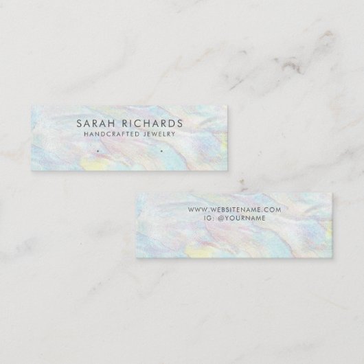 Elegante pastel Opal Oorbel Display Mini Visitekaartje (Voorkant / Achterkant)