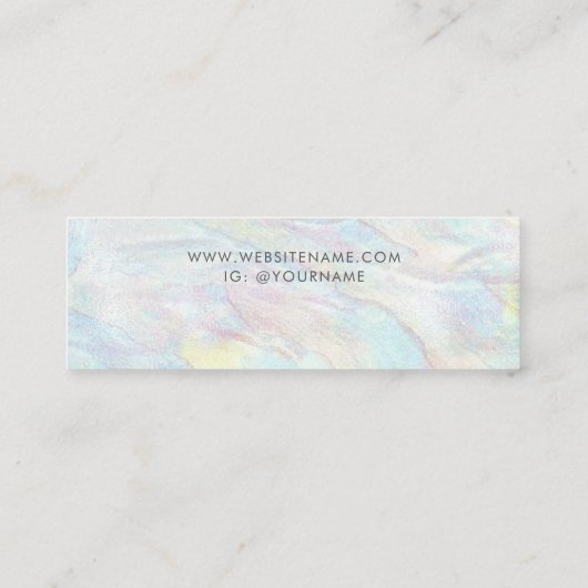 Elegante pastel Opal Oorbel Display Mini Visitekaartje (Achterkant)