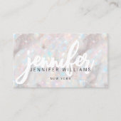 Elegante Pastel Opal Steen Custom QR Code Uniek Visitekaartje (Voorkant)