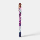 Elegante Pastel Paarse Blauw Roze Zilveren Glitter iPhone 15 Case (Linkerkant)