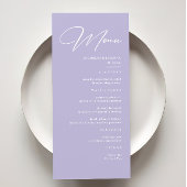 Elegante pastel Paarse lavendel bruiloft Menu
