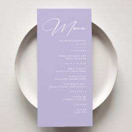 Elegante pastel Paarse lavendel bruiloft Menu