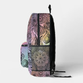 Elegante Pastel Paarse & Roze Mandala Trippy Naam Bedrukte Rugzak (Rechts)