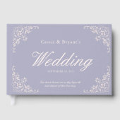 Elegante Pastel Paarse Vintage bruiloft gastenboek (Voorkant)