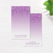 Elegante pastel Paarse violette glitter druppels Visitekaartje (Bureau)