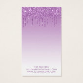 Elegante pastel Paarse violette glitter druppels Visitekaartje (Achterkant)