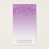Elegante pastel Paarse violette glitter druppels Visitekaartje (Voorkant)