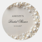 Elegante Pastel Parels Bruidsfeestje Ronde Sticker (Voorkant)