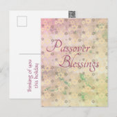 Elegante Pastel Pascha Zegeningen Ster van David Feestdagenkaart (Voorkant / Achterkant)