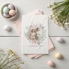 Elegante Pastel Pasen Foto Keukenhanddoek