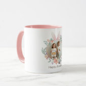 Elegante Pastel Pasen Fotomok met Konijn Frame Mok (Voorkant links)