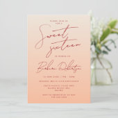 Elegante Pastel Peach Ombre script Sweet Sixteen Kaart (Staand voorkant)