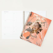 Elegante Pastel Perzik & Salie Bloem Foto Planner (Display)