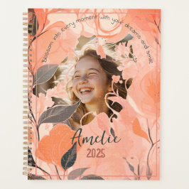 Elegante Pastel Perzik & Salie Bloem Foto Planner