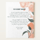 Elegante Pastel Perzik & Salie Bloem Foto Planner (Achterkant)