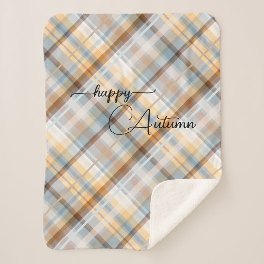 Elegante Pastel Plaid Patroon Sherpa Deken (Voorkant)