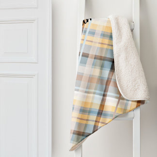 Elegante Pastel Plaid Patroon Sherpa Deken