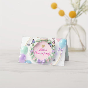 Elegante Pastel Quinceañera Plaatskaarten Plaatskaartje