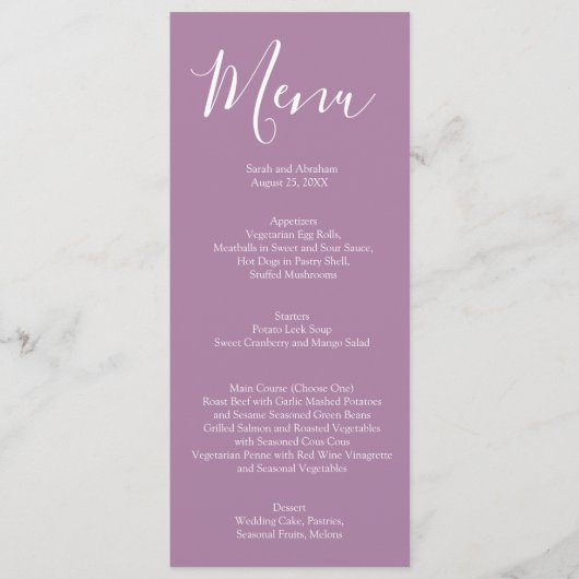 Elegante Pastel Rainbow Orchids Wedding Menu (Voorkant)