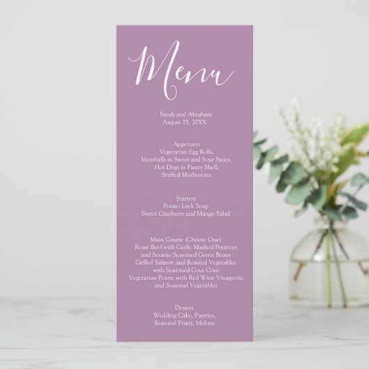 Elegante Pastel Rainbow Orchids Wedding Menu (Staand voorkant)