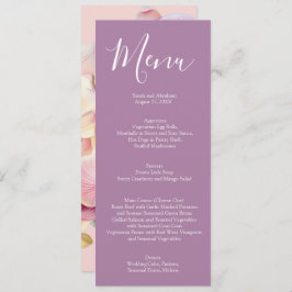 Elegante Pastel Rainbow Orchids Wedding Menu