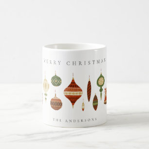 ELEGANTE PASTEL RED GREEN STAR CHIRSTMAS ORNANAMEN KOFFIEMOK