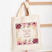 Elegante pastel roze bloem Spreuken 31 Tote Bag