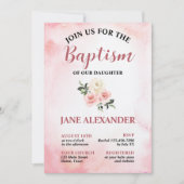 Elegante pastel roze bloemdoop kaart (Voorkant)