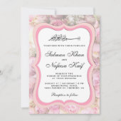 Elegante Pastel Roze Bloemen Islamitische Moslim B Kaart (Voorkant)