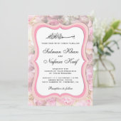 Elegante Pastel Roze Bloemen Islamitische Moslim B Kaart (Staand voorkant)