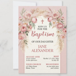 Elegante Pastel Roze Bloemendoop Kaart