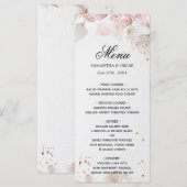 Elegante Pastel Roze Bloemrijke Frame Fantasie Menu (Voorkant / Achterkant)