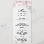 Elegante Pastel Roze Bloemrijke Lijst Fantasie Menu (Voorkant)