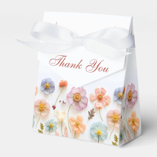 Elegante Pastel Roze Boheemse Wildflower bruiloft Bedankdoosjes (Voorkant Zijde)