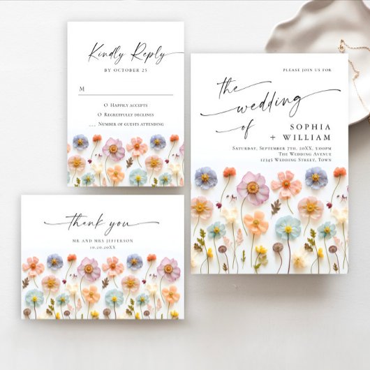 Elegante Pastel Roze Boheemse Wildflower bruiloft Bedankdoosjes