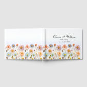 Elegante Pastel Roze Boheemse Wildflower bruiloft Gastenboek (Volledig)