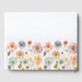 Elegante Pastel Roze Boheemse Wildflower bruiloft Gastenboek (Achterkant)