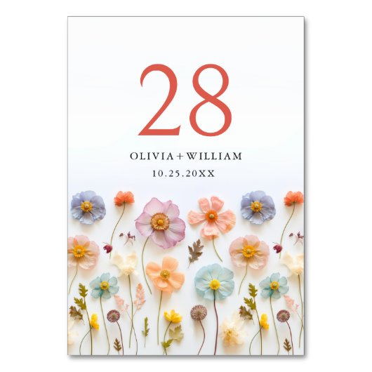 Elegante Pastel Roze Boheemse Wildflower bruiloft Kaart (Achterkant)