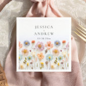 Elegante Pastel Roze Boheemse Wildflower bruiloft Servet
