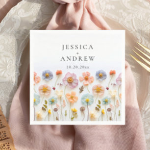 Elegante Pastel Roze Boheemse Wildflower bruiloft Servet