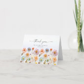 Elegante Pastel Roze Bohemian Field Wildflower Bedankkaart (Voorkant)