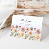 Elegante Pastel Roze Bohemian Field Wildflower Bedankkaart