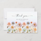 Elegante Pastel Roze Bohemian Field Wildflower Bedankkaart (Voorkant)